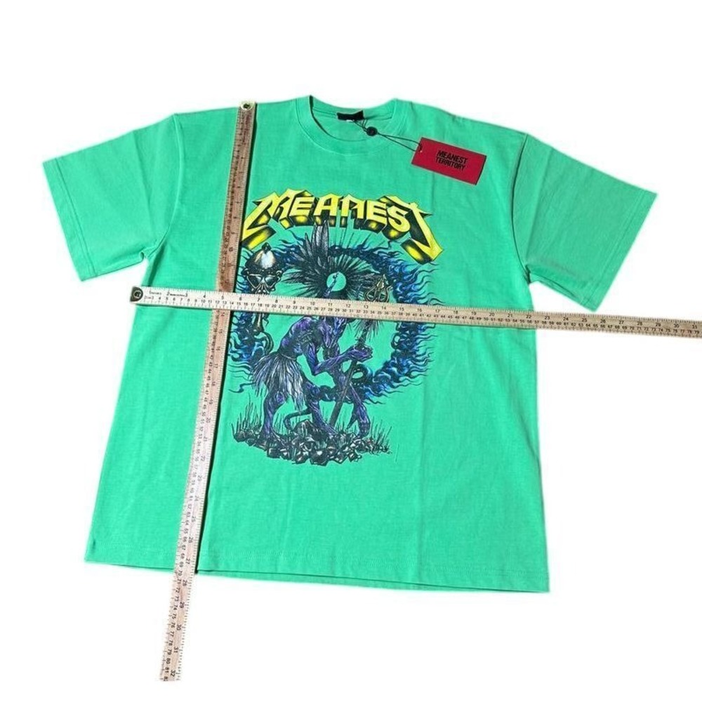 Meanest Unisex Graphic T-Shirt Skull Monster Design Green Urban Fashion Size M‎ - Picture 3 of 4